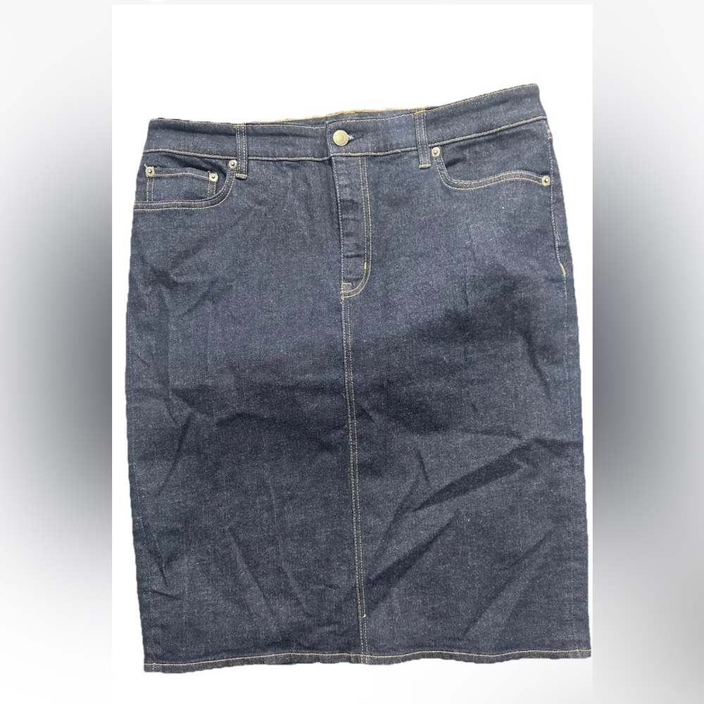Ralph Lauren Dark Blue Denim Pencil Skirt - Women's Classic